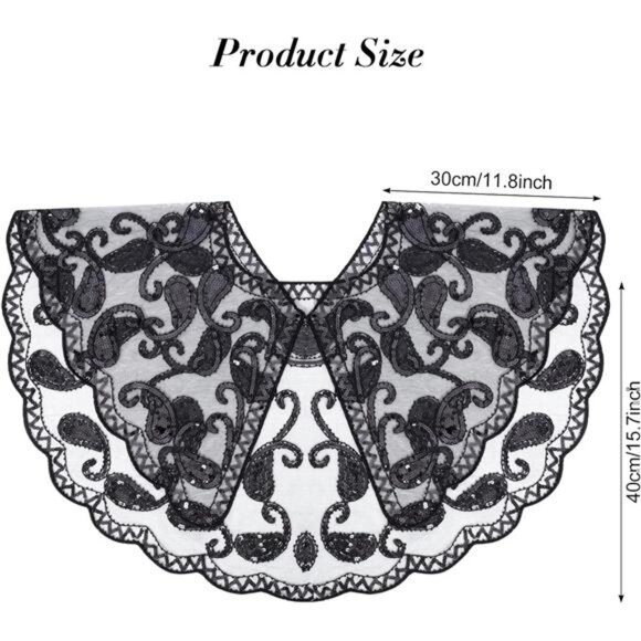 1920s Shawl Wraps Sequin Beaded Black - Picture 4 of 6